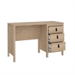 Tvilum Madrid Home Office Writing Desk with 3 Storage Drawers in Jackson Hickory