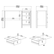 Tvilum Madrid Home Office Writing Desk with 3 Storage Drawers in Jackson Hickory