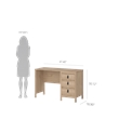 Tvilum Madrid Home Office Writing Desk with 3 Storage Drawers in Jackson Hickory
