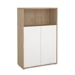 Tvilum Sign 3-Shelf Adjustable Home Office Bookcase with Doors in Oak and White