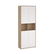 Tvilum Sign 6-Shelf Bookcase with Doors and Open Shelf Storage in Oak and White
