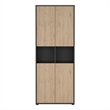 Tvilum Sign 6 Shelf Engineered Wood Storage Cabinet in Matte Grey and Oak