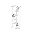 Tvilum Sign 6-Shelf Bookcase with Doors and Open Shelf Storage in Black and Oak