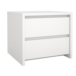 Tvilum Next 2-Drawer Bedroom Nightstand End Table in White