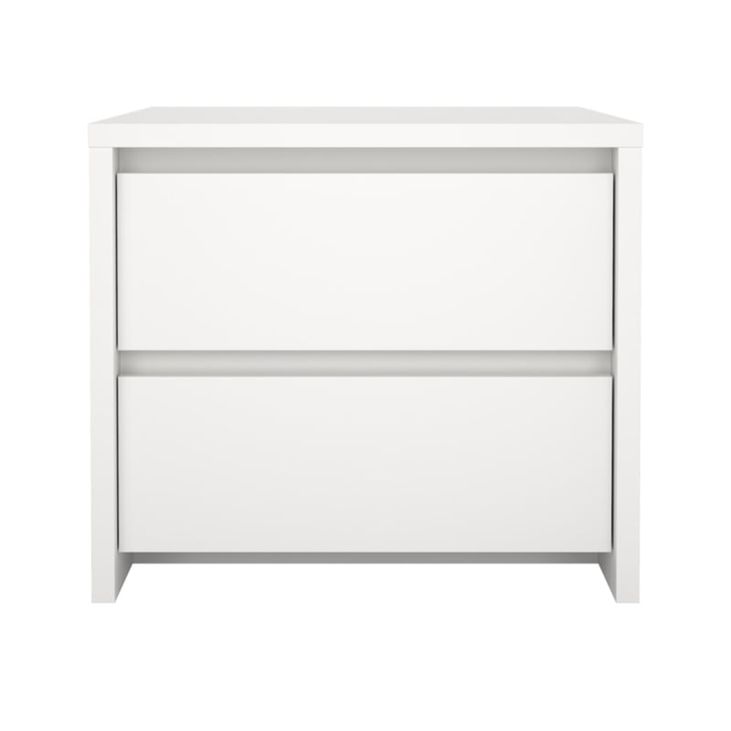 Tvilum Next 2-Drawer Bedroom Nightstand End Table in White