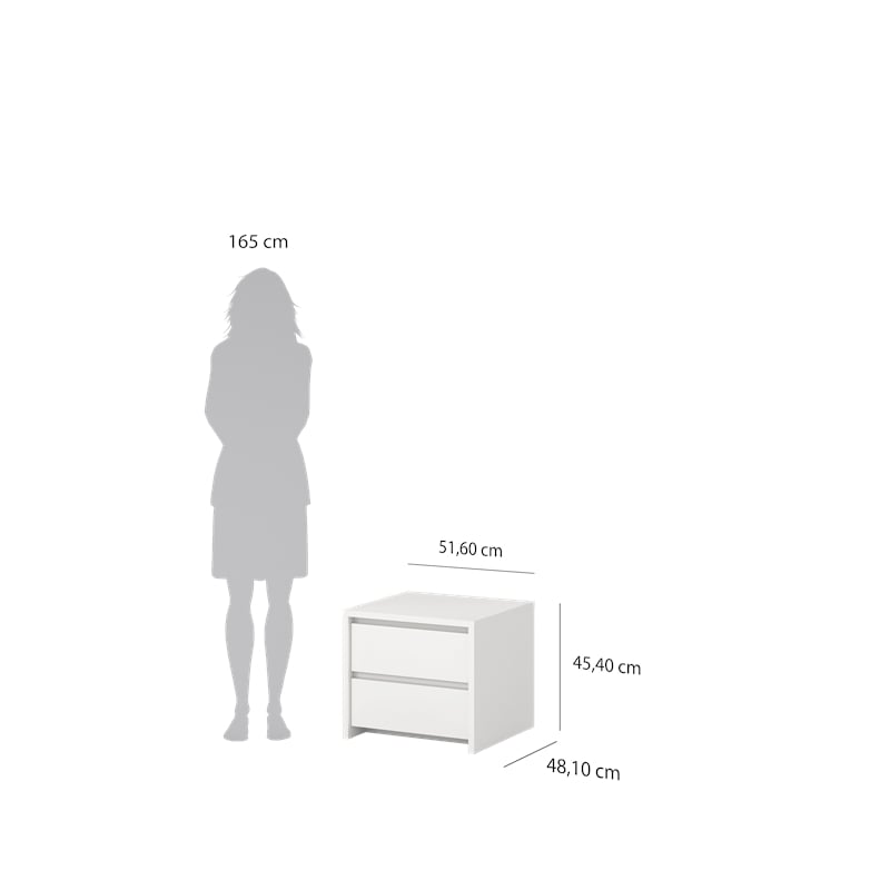 Tvilum Next 2-Drawer Bedroom Nightstand End Table in White