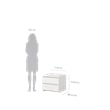 Tvilum Next 2-Drawer Bedroom Nightstand End Table in White