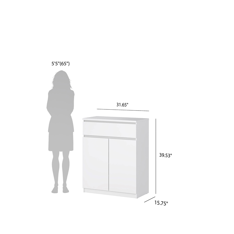 Tvilum Scottsdale White High Gloss 1-Drawer 31.65 in. W Dresser