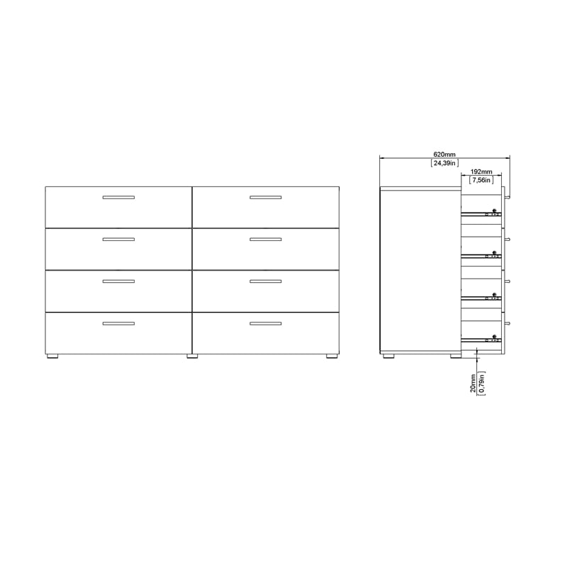 Tvilum Pepe Jackson Hickory 8 Drawer 55.12 in W Dresser
