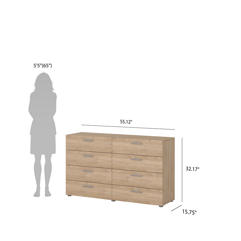Tvilum Pepe Jackson Hickory 8 Drawer 55.12 in W Dresser