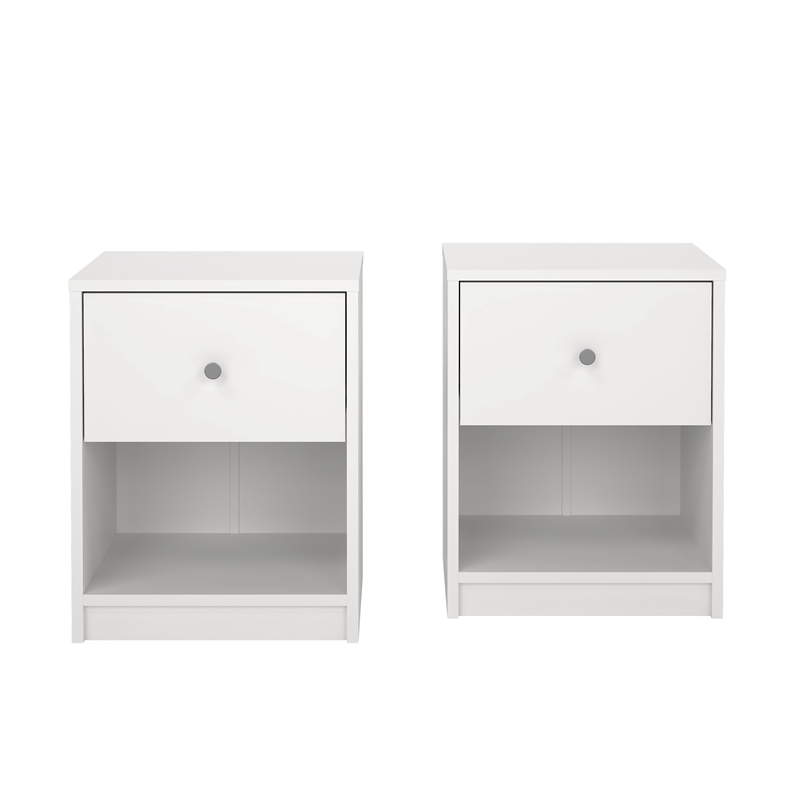 Tvilum  Portland White 1 Drawer Set of 2 Nightstand