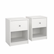 Tvilum  Portland White 1 Drawer Set of 2 Nightstand