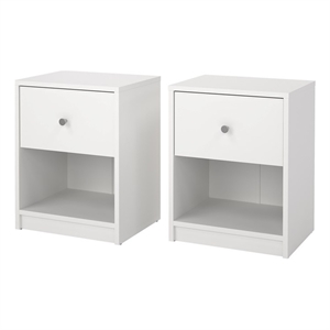 Tvilum  Portland White 1 Drawer Set of 2 Nightstand
