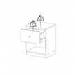 Tvilum  Portland Black 1 Drawer  Set of 2 Nightstand