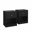 Tvilum  Portland Black 1 Drawer  Set of 2 Nightstand