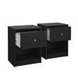 Tvilum  Portland Black 1 Drawer  Set of 2 Nightstand