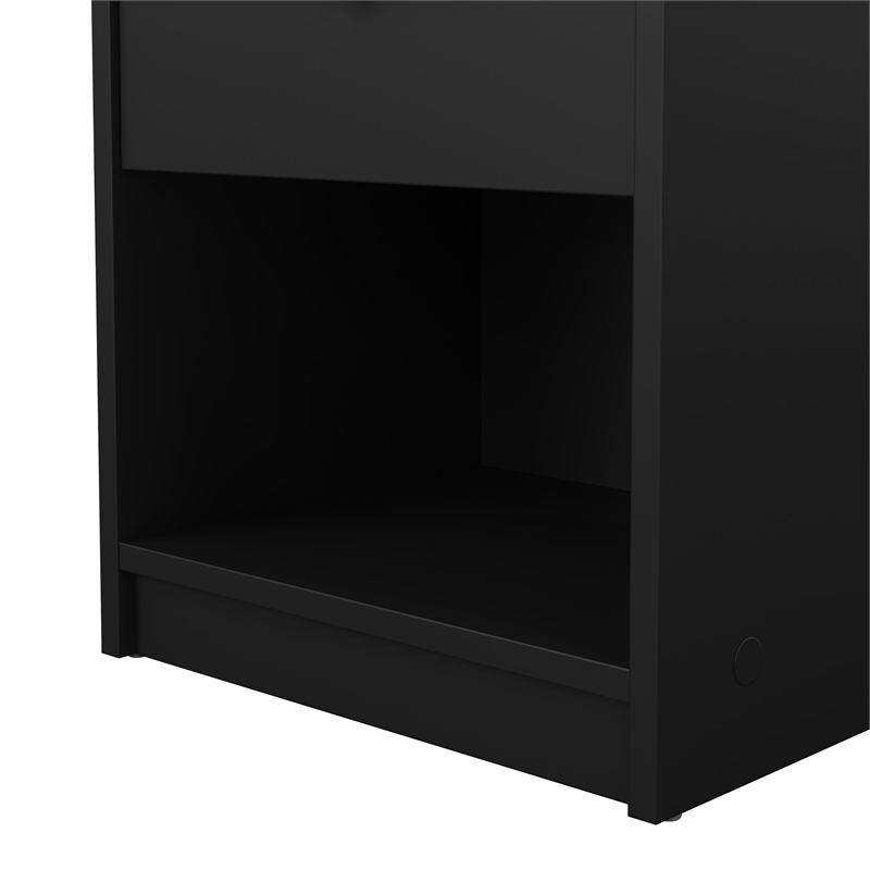 Tvilum  Portland Black 1 Drawer  Set of 2 Nightstand