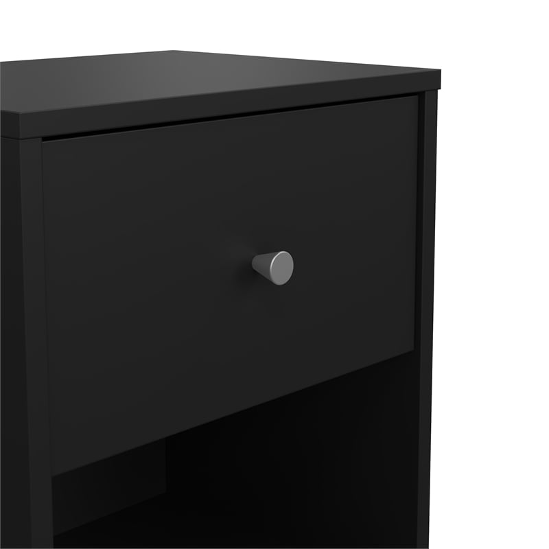Tvilum  Portland Black 1 Drawer  Set of 2 Nightstand