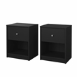 Tvilum  Portland Black 1 Drawer  Set of 2 Nightstand