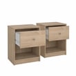 Tvilum Portland Jackson Hickory 1 Drawer   Nightstand Set of 2