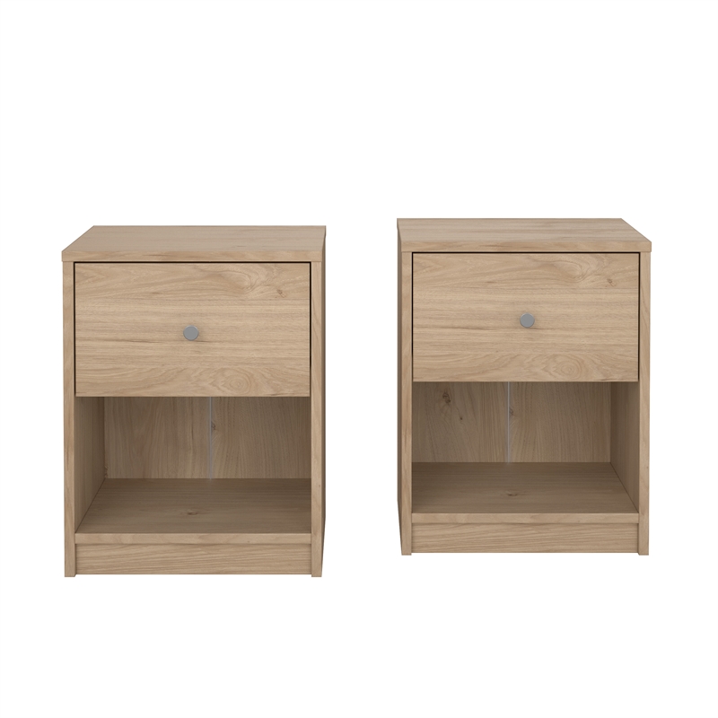 Tvilum Portland Jackson Hickory 1 Drawer   Nightstand Set of 2