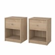 Tvilum Portland Jackson Hickory 1 Drawer   Nightstand Set of 2