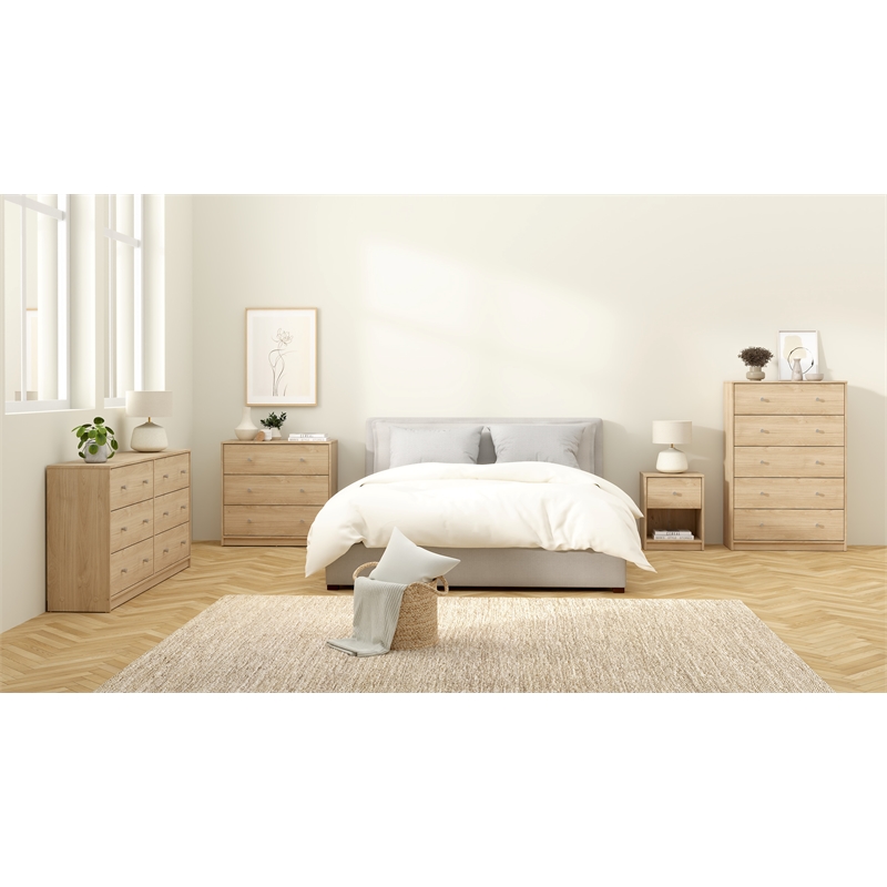 Tvilum Portland Jackson Hickory 1 Drawer   Nightstand Set of 2