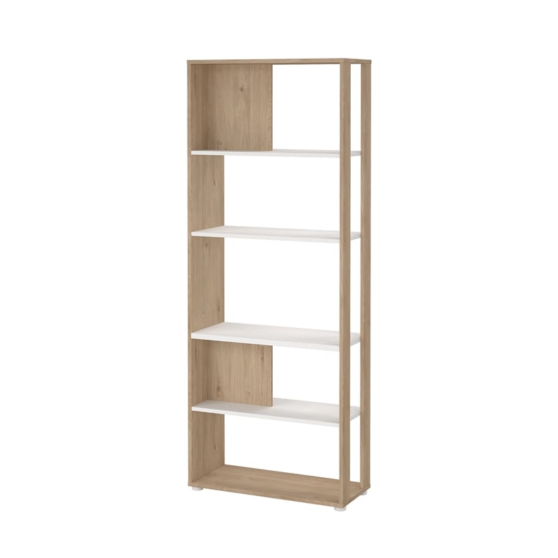 Tvilum Sign Jackson Hickory/White 5 Shelf Bookcase Room Divider