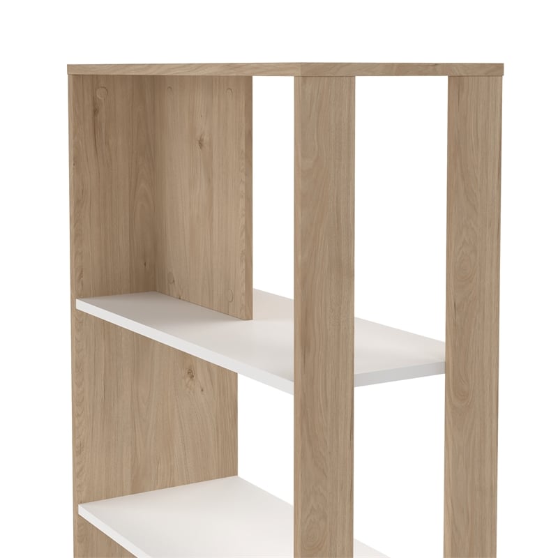 Tvilum Sign Jackson Hickory/White 5 Shelf Bookcase Room Divider