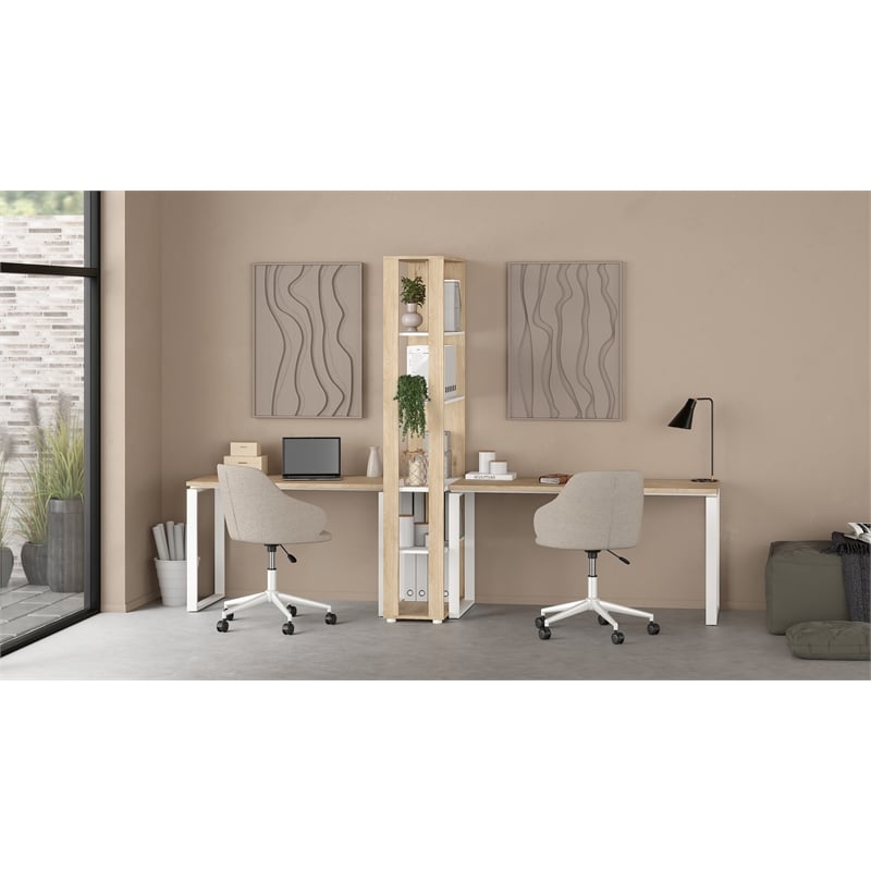 Tvilum Sign Jackson Hickory/White 5 Shelf Bookcase Room Divider