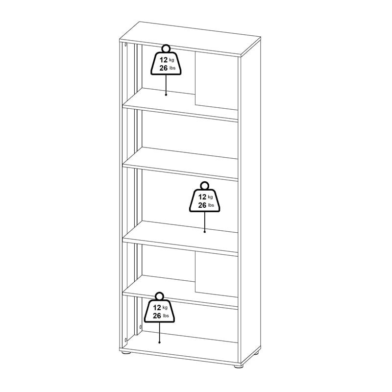 Tvilum Sign Jackson Hickory/White 5 Shelf Bookcase Room Divider