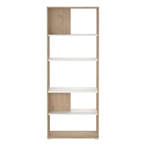 Tvilum Sign Jackson Hickory/White 5 Shelf Bookcase Room Divider