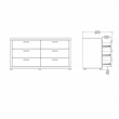 Tvilum Mira 6 Drawer Double Dresser Jackson Hickory