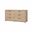 Tvilum Mira 6 Drawer Double Dresser Jackson Hickory