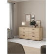 Tvilum Mira 6 Drawer Double Dresser Jackson Hickory