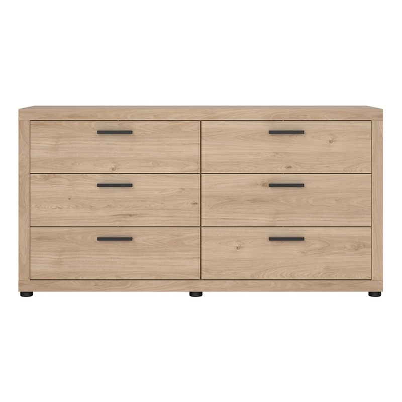 Tvilum Mira 6 Drawer Double Dresser Jackson Hickory