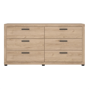 Tvilum Mira 6 Drawer Double Dresser Jackson Hickory