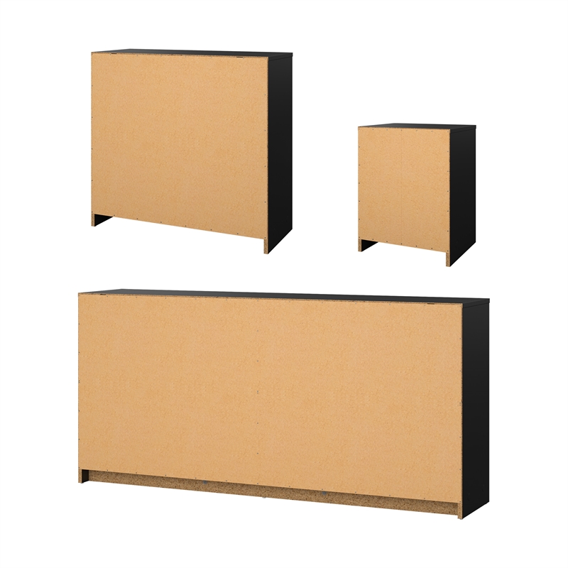 Tvilum Portland Black 3-Piece Bedroom Set