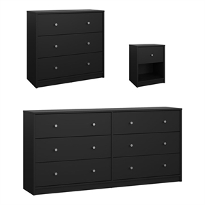 Tvilum Portland Black 3-Piece Bedroom Set