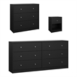 Tvilum Portland Black 3-Piece Bedroom Set