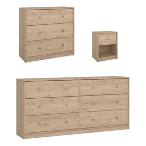 Tvilum Portland Jackson Hickory 3-Piece Bedroom Set