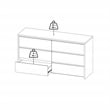 Tvilum Next Jackson Hickory/White High Gloss  6 Drawer Double Dresser