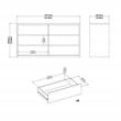 Tvilum Next Jackson Hickory/White High Gloss  6 Drawer Double Dresser