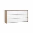 Tvilum Next Jackson Hickory/White High Gloss  6 Drawer Double Dresser
