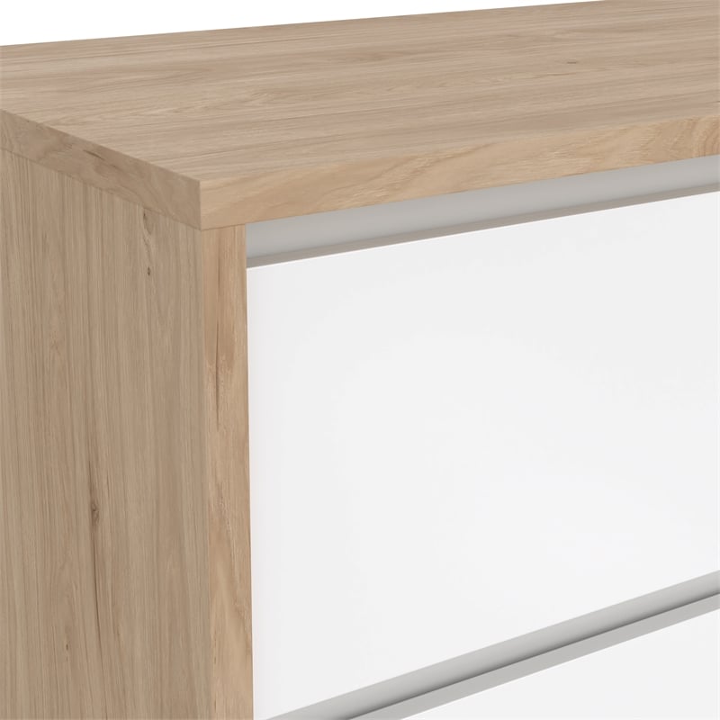 Tvilum Next Jackson Hickory/White High Gloss  6 Drawer Double Dresser