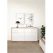 Tvilum Next Jackson Hickory/White High Gloss  6 Drawer Double Dresser