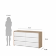 Tvilum Next Jackson Hickory/White High Gloss  6 Drawer Double Dresser