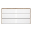 Tvilum Next Jackson Hickory/White High Gloss  6 Drawer Double Dresser