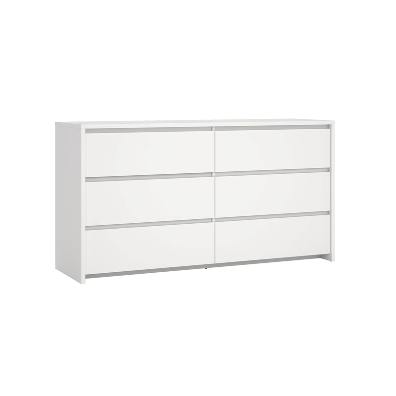 Tvilum Next White 6 Drawer Double Dresser