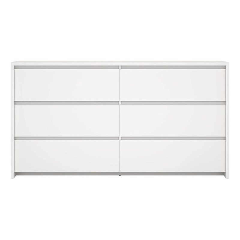 Tvilum Next White 6 Drawer Double Dresser